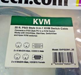 Startech Svps23n1-25 25ft Black 3-in-1 Ps/2 Kvm Cable By