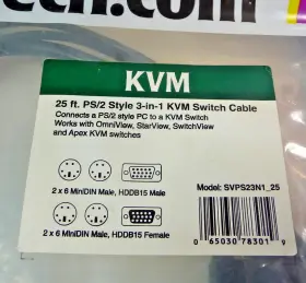 Svps23n1-25 Startech 25ft Black 3-in-1 Ps/2 Kvm Cable By