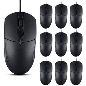 Sunyiwjie Yx-sb20 20 Pcs Black Wired Computer Mouse Bulk Usb 1000 Dpi 3 Button Corded Wit