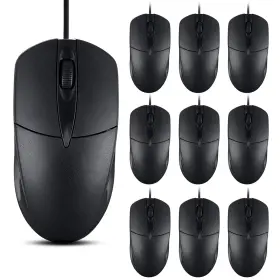 Yx-sb20 Sunyiwjie 20 Pcs Black Wired Computer Mouse Bulk Usb 1000 Dpi 3 Button Corded Wit
