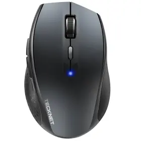 B000q7v0w4 Tecknet Bluetooth Wireless Mouse 4800 Dpi 6 Buttons For Laptop Windows Pc Grey