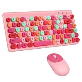 Trelc 616985055463 Wireless Keyboard And Mouse Combo 2.4ghz Cute With Slim Mouse