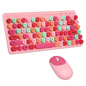 Trelc 616985055463 Wireless Keyboard And Mouse Combo 2.4ghz Cute With Slim