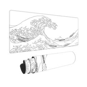 Tubdic 040670630894 Japanese Sea Wave Large Mouse Pad Anime White Gaming Xl Extended