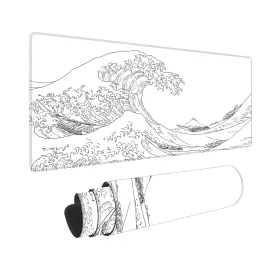 Tubdic 040670630894 Japanese Sea Wave Large Mouse Pad Anime White Gaming Xl Extended