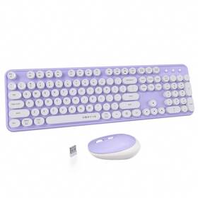 Ubotie Aaa-qqq-de-v-por-0901-b-15 Colorful Computer Wireless Keyboards Mouse Combo Typewriter Flexible