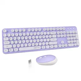 Aaa-qqq-de-v-por-0901-b-15 Ubotie Colorful Computer Wireless Keyboards Mouse Combo Typewriter Flexible