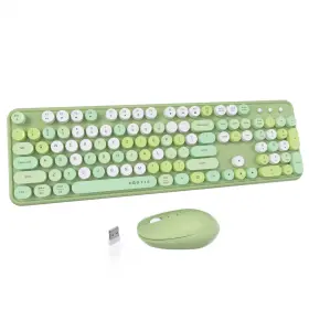 Kkkkt-04 Ubotie Colorful Computer Wireless Keyboards Mouse Combos Typewriter Flexible