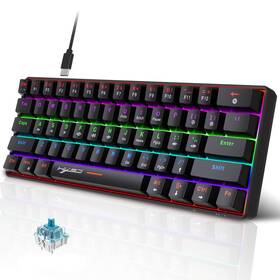 Uhm 727431775948 V900 Wired Mechanical Gaming Keyboard Rgb Backlit Mini 60% Compact