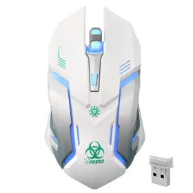 C9wt Vegcoo White Wireless Gaming Mouse Silent Click With 3 Level