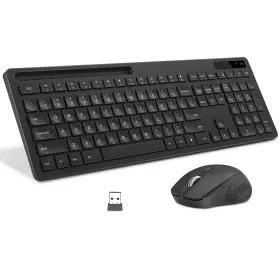 63242 Vivefox Wireless Keyboard And Mouse - With Phone Holder 2.4ghz Silent Usb W