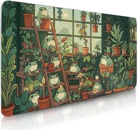 Vorruil 634052418645 Frog Gaming Mouse Pad Lush Green Nature Theme Indoor Mousepa