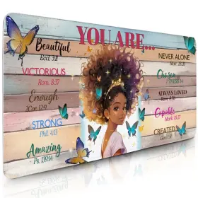Vorruil 634052418898 Gaming Mouse Pad Extended Bible Black Girl Large Mousepad Non-slip Base Chr