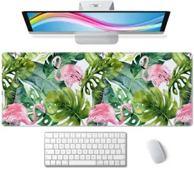 Kun-xlpad-8253 Wasica Large Gaming Mouse Pad With Stitched Edges Watercolor Tropical Palm Tree Wit