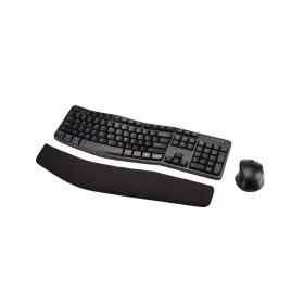49519 Wireless Keyboard Ergonomic 2.4 Ghz And Mouse Combo W Large Cushioned Palm Rest