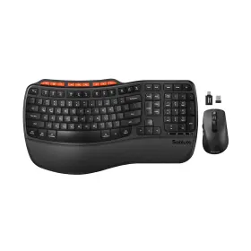 830432 Wireless Keyboard Ergonomic And Mouse Combo Usb-a C Dongle Laptop/mac Compatible