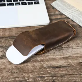 Hts-cf1217 Yubro-studio Vintage Leather Case For Apple Magic Mouse 1st/2nd Gen Handmade Flip Cover