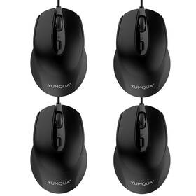 Yumqua Sb-g222-04 G222 Computer Mouse Wired 4 Pack Bulk Usb Corded Office And Home Silent