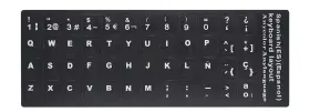 Yyubao 019453260620 2 Pcs Spanish Keyboard Stickers With Non-transparent Black Background And White