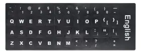 8541660104 Yyubao 2 Pcs English Keyboard Stickers With Non-transparent Black Background And White