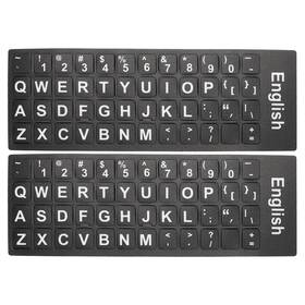 Zaplyte 609044448764 2 X English Keyboard Stickers Cover Frosted Black Background White Lettering