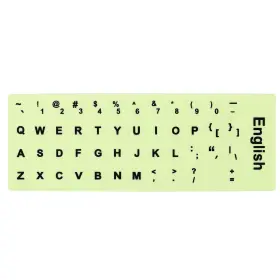 Zaplyte 609044789256 English Keyboard Stickers Glow In The Dark Cover Black