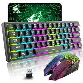Ziyou Lang Ba-qcjs-226 T61 Wireless Gaming Keyboard And Mouse Combo With Ergonomic 61 Key