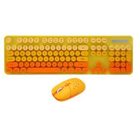 Zopsc Zopsck1bvyuxp9d-14 Keyboard And Mouse Combo 2.4g Cute Round Keycaps Retro Typewriter Flexible K