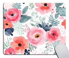 Zovinex 717382713830 Mouse Pad Pink Green Flower Washable Square Cloth Mousepad For Of