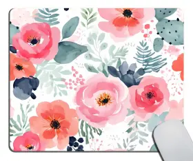 Zovinex 717382713830 Mouse Pad Pink Green Flower Washable Square Cloth Mousepad For Of