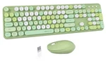 Ubotie Colorful Computer Wireless Keyboards Mouse Combos, Typewriter 2.4 Ghz Open. Price: $37.99.