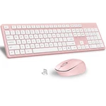 Leadsail Pink Wireless Keyboard And Mouse Combo, Full-sized Ergonomic New. Price: $30.16.
