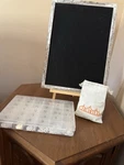 Felt Board W/ Stand + Xl Letters Numbers Symbols Full Set Unused No Box Open. Price: $35.00.