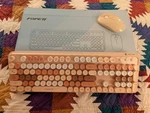 Fopett Wireless Retro Typewriter Keyboard & Mouse Set Pink Aesthetic Round Keys New. Price: $16.97.