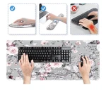 Icasso Floral Extended Mouse Pad & Wrist Rest Set, Gray Pink White New. Price: $25.00.