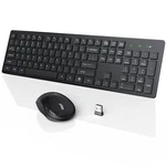 Wisfox Wireless Keyboard And Mouse Combo Full-size 2.4GHZ Silent Usb Black Open. Price: $23.99.