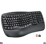 Meetion Wireless Ergonomic Keyboard, Wave Keys Firm Wrist Rest For Natural Ty... New. Price: $23.00.