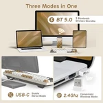Royal Kludge RK84 Rgb, BT5.0/2.4G/USB-C, Yellow Switch Macchiato White Used. Price: $46.04.