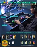 Extrelife Large Wireless Charging Mouse Pad Rgb Gaming 31.5" Black New. Price: $70.99.
