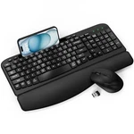 Wireless Keyboard And Mouse Combo, Eayblly Wave Keys Ergonomic New. Price: $69.22.