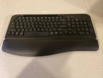 Eayblly KG812 Ergonomic Wireless Keyboard W/ Built In Tablet/ Phone Holder Used. Price: $7.99.