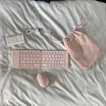 Xo Poppy Travel & Esc Wireless Foldable Keyboard Mouse Set Pink PY-JSTRVB4 Open. Price: $29.99.