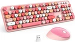 Kootop Cute Pink Wireless Keyboard And Mouse, 2.4G With Retro Round New. Price: $21.34.