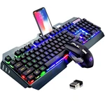 Wireless Gaming Keyboard And Mouse, Rechargeable, Rainbow Backlit With 3800MA... New. Price: $59.61.