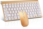 Wireless Keyboard And Mouse Combo, Compact Quiet - Gold New. Price: $26.99.