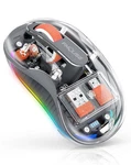 Fmouse Creative Transparent Wireless Mouse, Dual Bluetooth & 2.4GHZ For Multi De New. Price: $29.88.