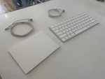Apple A1535 Magic Trackpad + A1644 Keyboard Pair Bluetooth Wireless W/ Cables Used. Price: $89.99.
