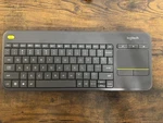 Logitech K400 Plus Wireless Keyboard For Pc/tv/laptop W/touchpad Receiver Used. Price: $11.48.