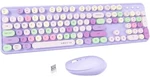 Ubotie Colorful Computer Wireless Keyboard Mouse Combos, Typewriter Flexiblekey Open. Price: $30.00.