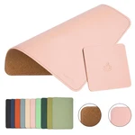 Double-sided Pu Leather & Cork Mouse Pad With Coaster Reversible, Non-sl New. Price: $16.84.